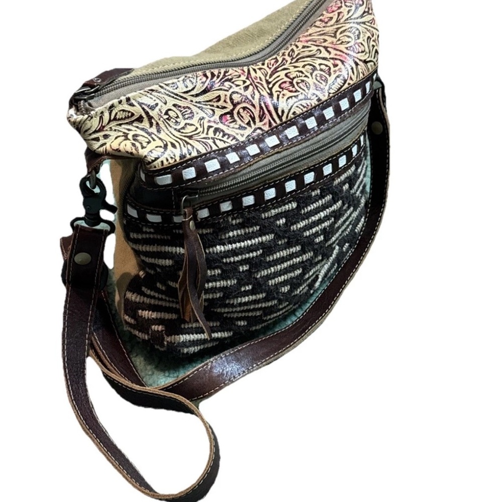 Brown and Cream Patterned Women's Bag